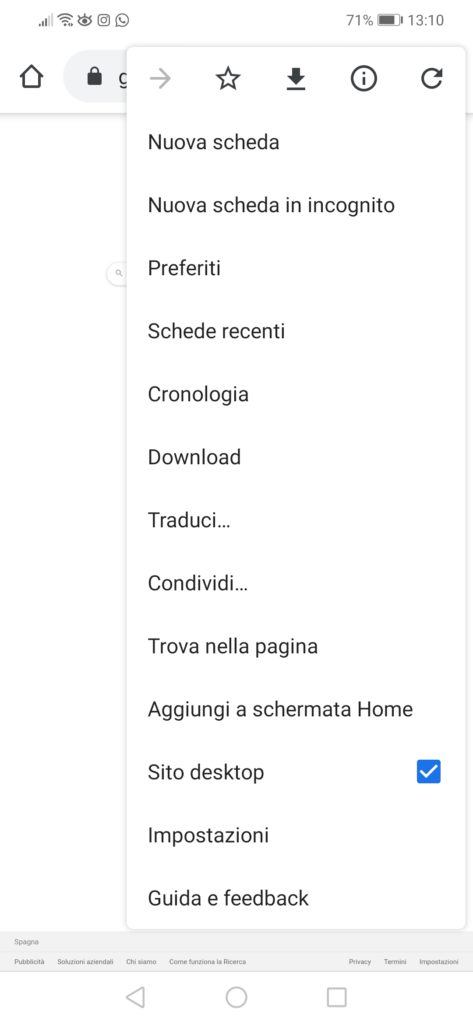 Google Immagini Android Chrome